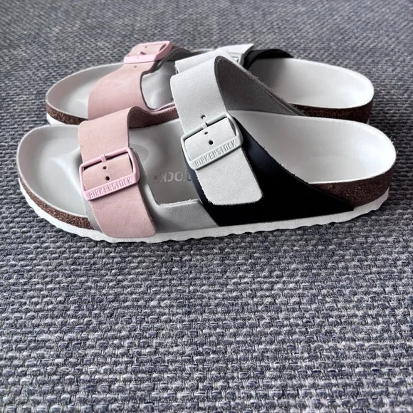 Birkenstock Arizona Split Colorblock Sandals Mineral/Rose Size 39 - Picture 10 of 11